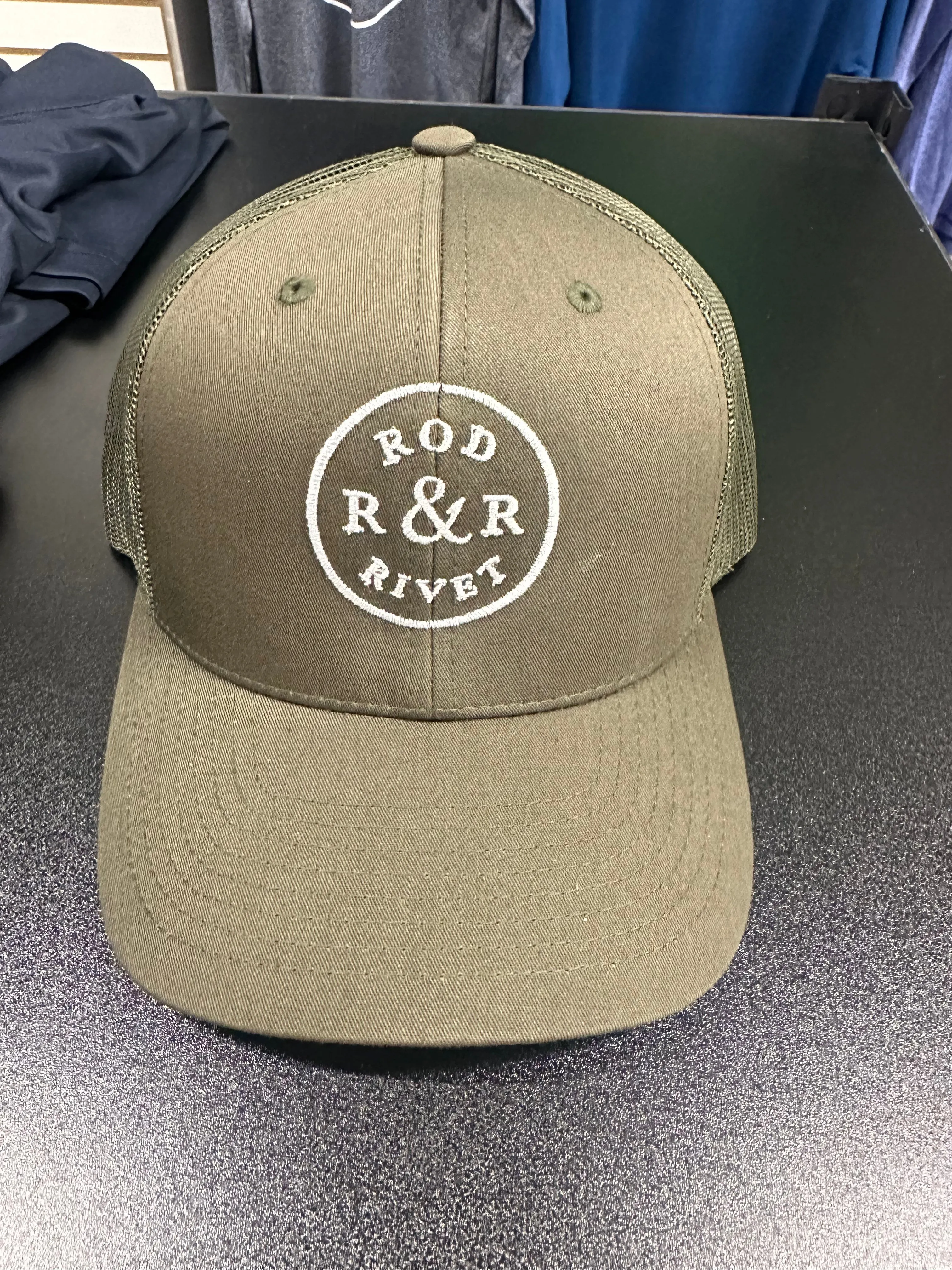 Rod & Rivet Logo Hat Olive on Olive