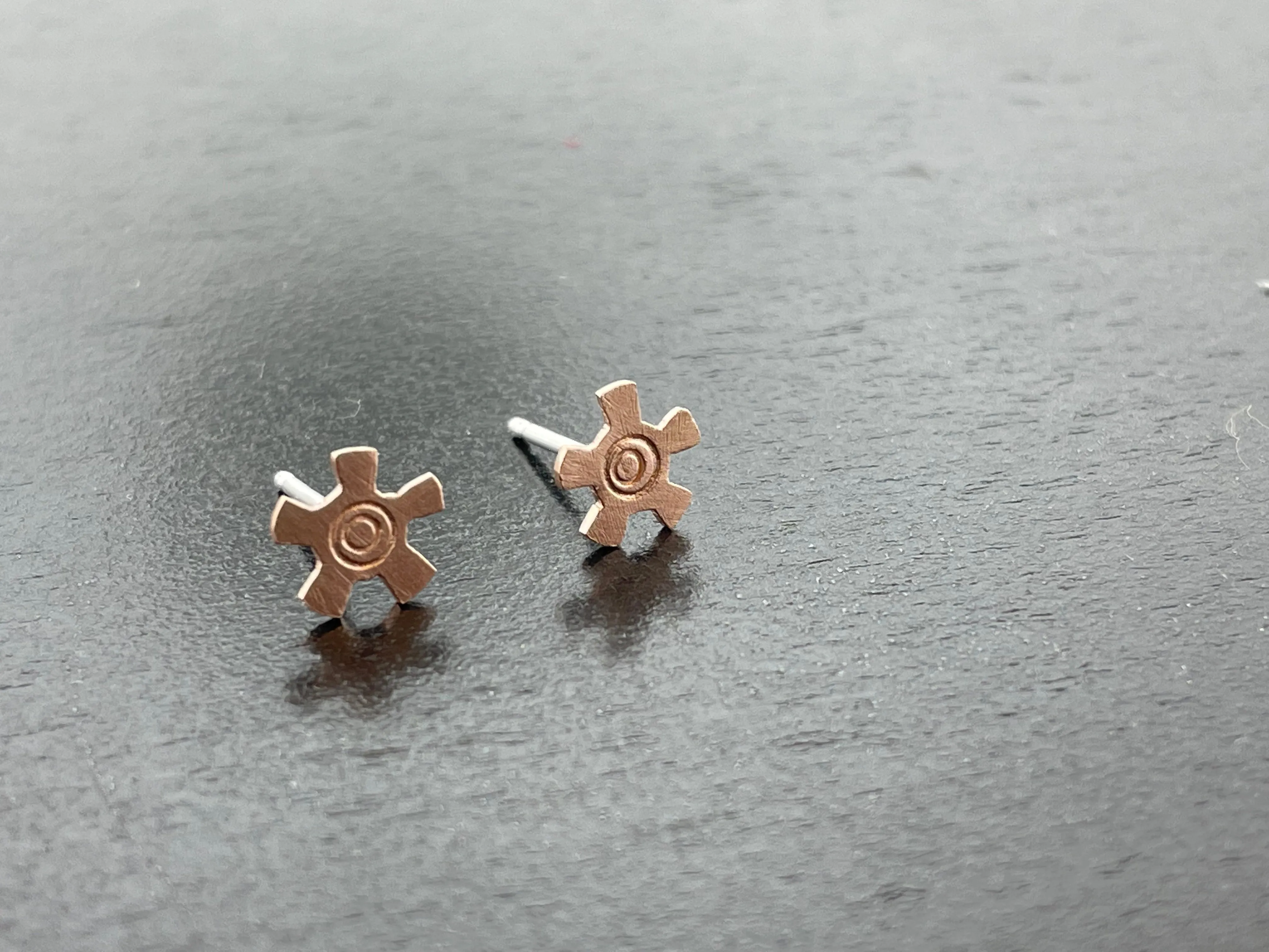 Rose Gold Gear Studs