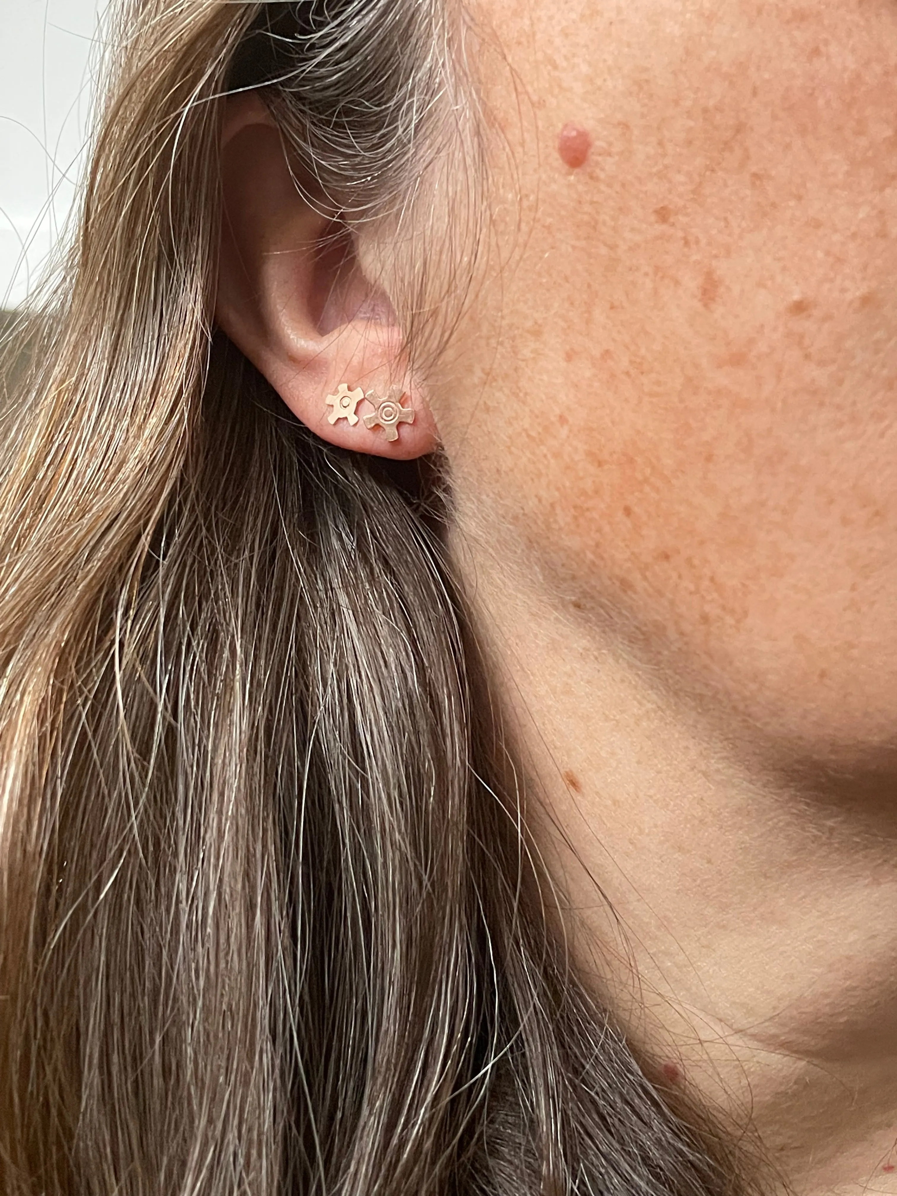 Rose Gold Gear Studs