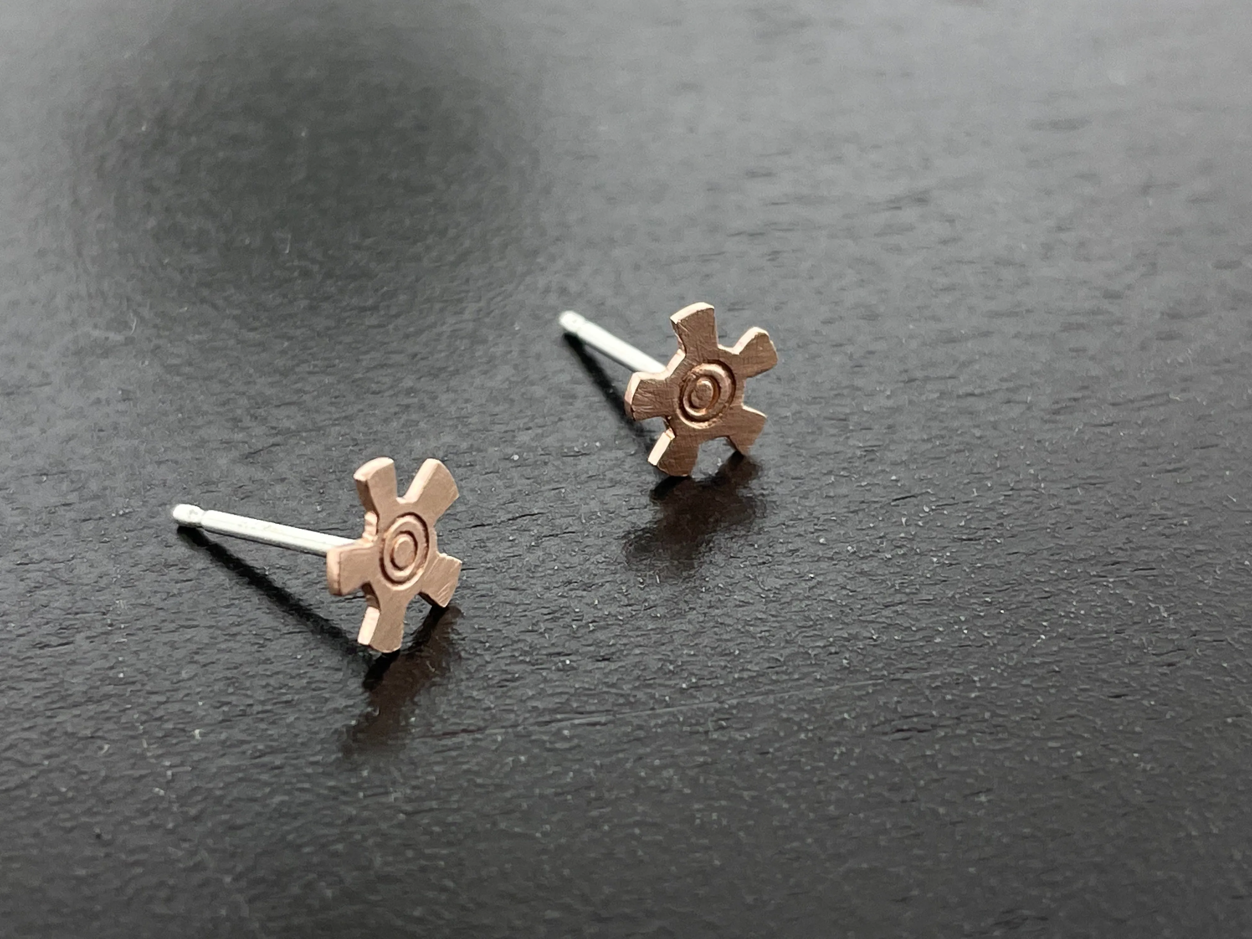 Rose Gold Gear Studs