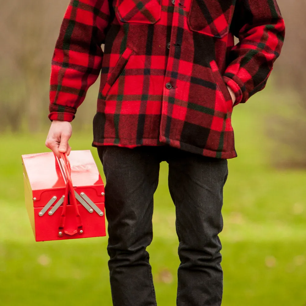 Rugged Red BBQ Metal Toolbox