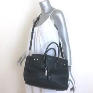 Saint Laurent Small Sac De Jour Bag Black Grained Leather Crossbody Tote