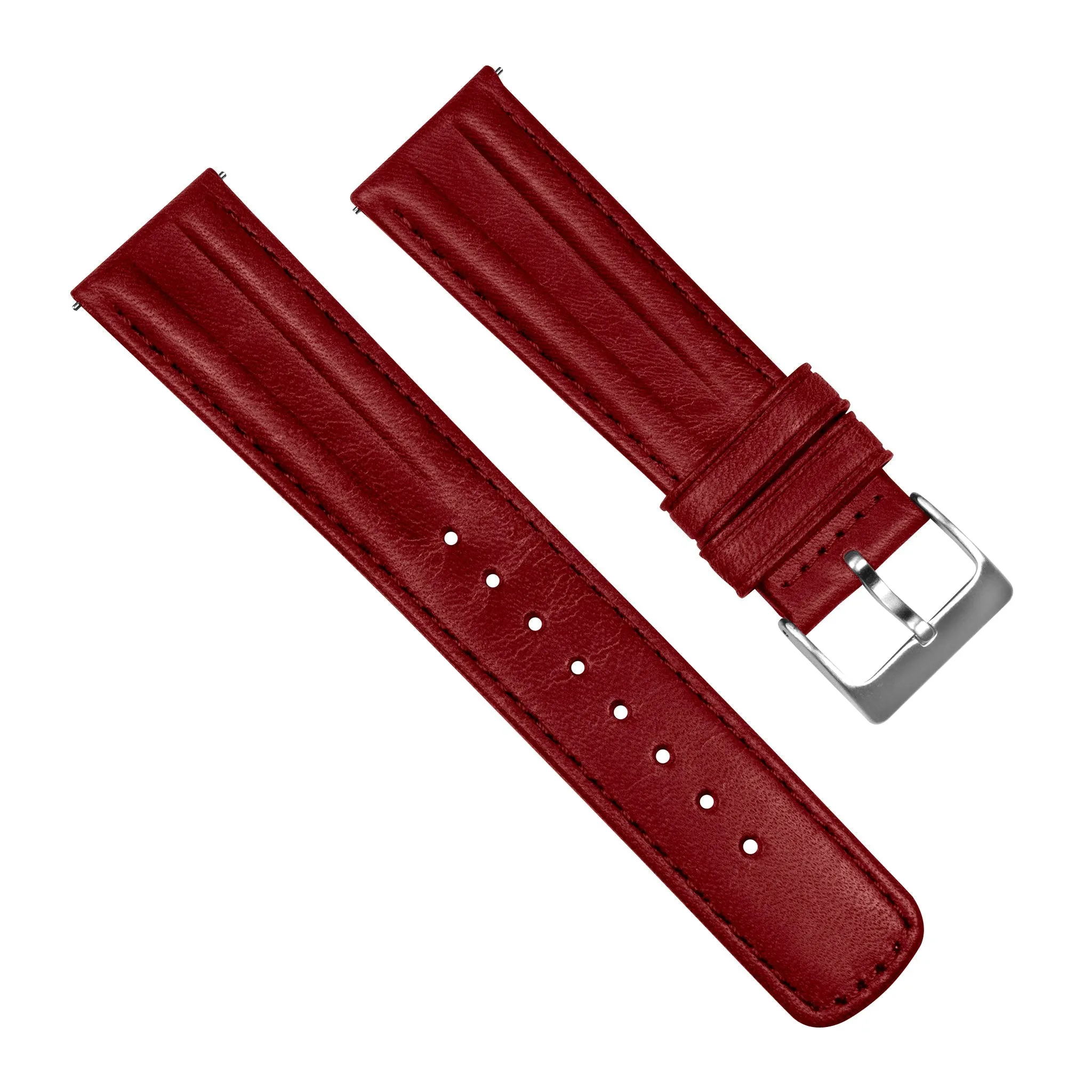 Samsung Galaxy Watch Active 2 Classic Horween Leather Crimson Red Watch Band