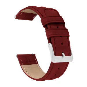 Samsung Galaxy Watch Active 2 Classic Horween Leather Crimson Red Watch Band