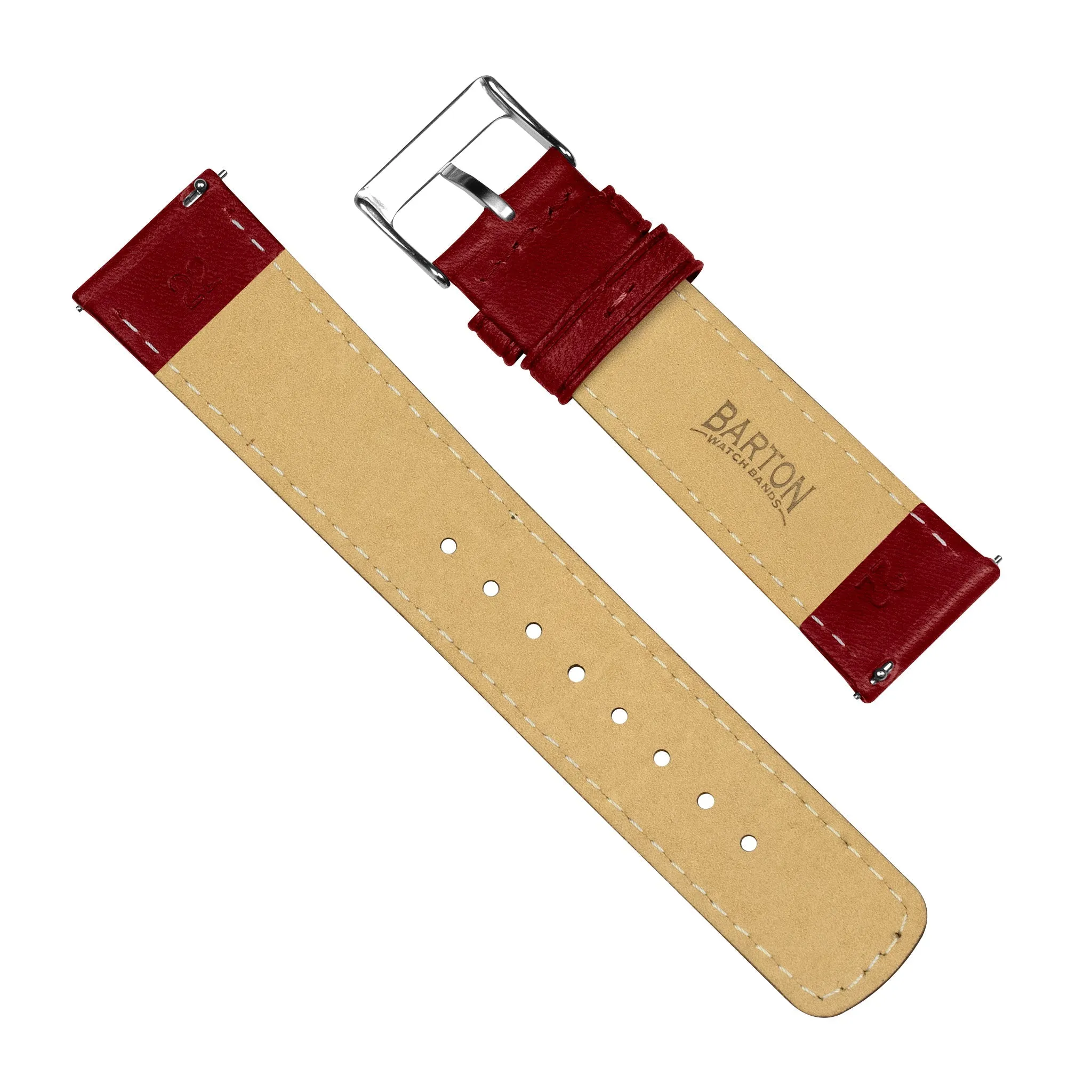 Samsung Galaxy Watch Active 2 Classic Horween Leather Crimson Red Watch Band