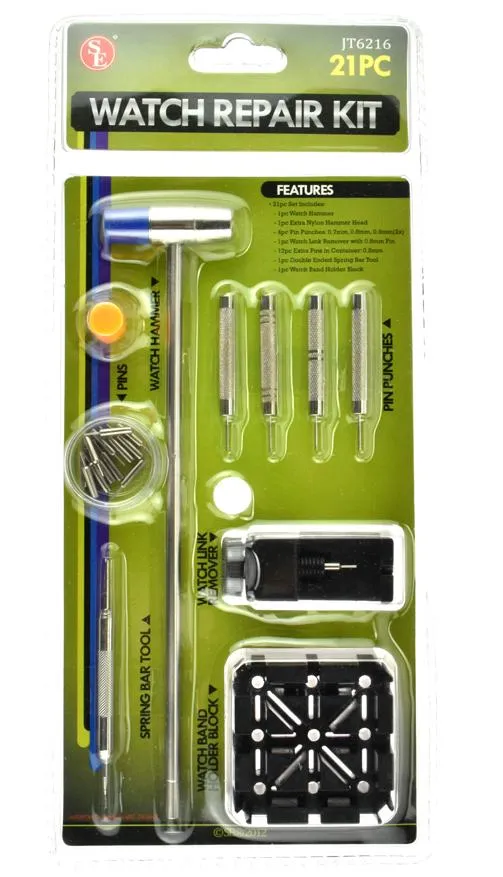 SE 21 Piece Watch Repair Tool Kit JT6216