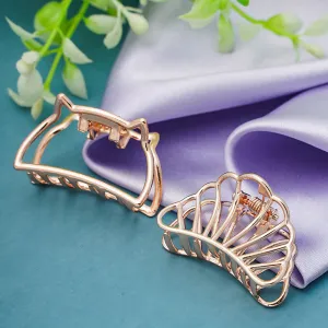 Set Of 2 Silver-Toned Embellished Claw Clips