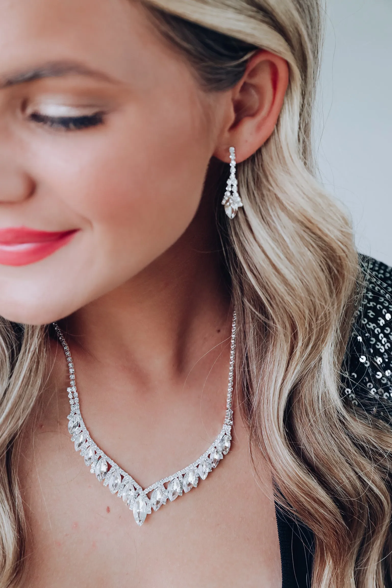Shine Bright Necklace Set - Silver