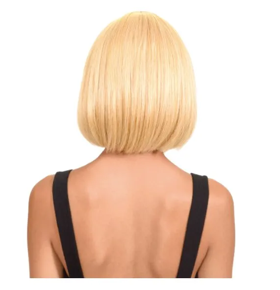 Short Bob Wig with Bangs - Pink/Aqua
