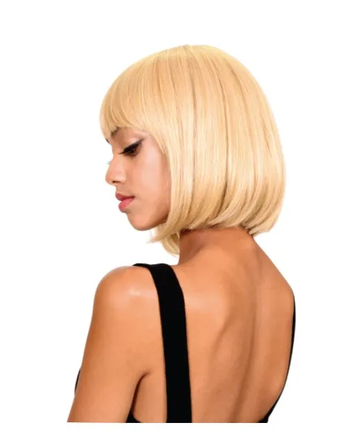 Short Bob Wig with Bangs - Pink/Aqua