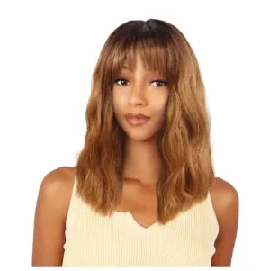 Shoulder Length Loose Curl Lace Front Wig - Bronze