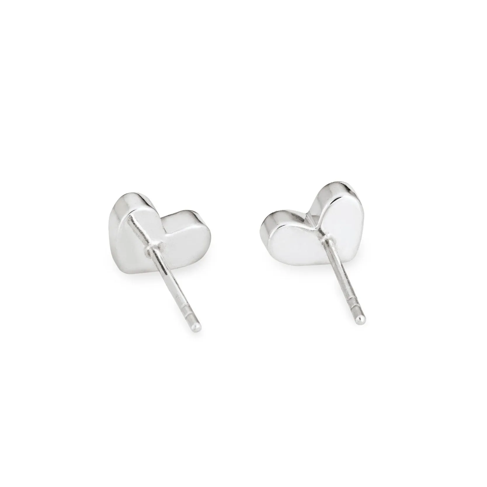 Signature Heart Stud Cremation Earrings in 14K White Gold
