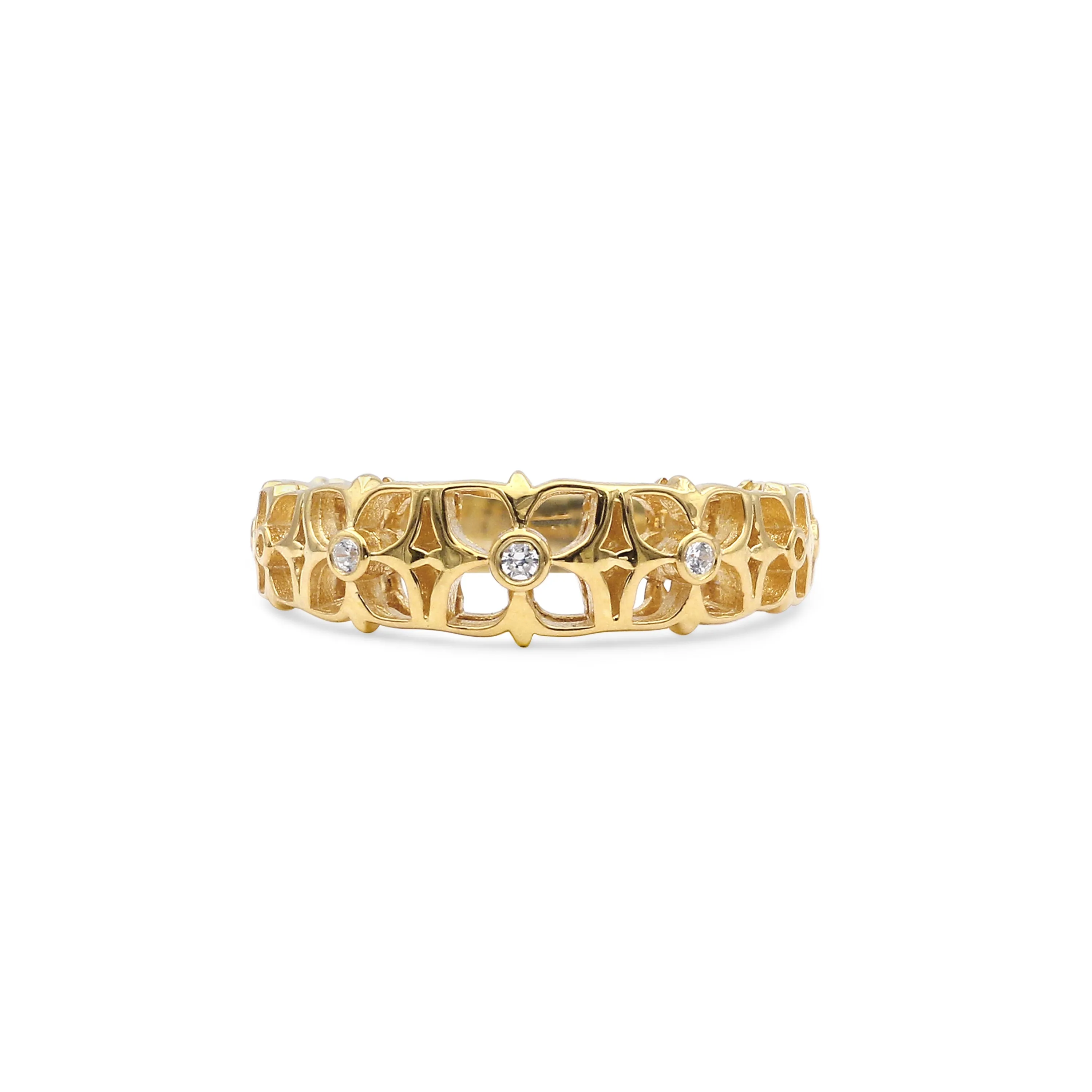 Signature White Diamond 4mm, 4.50mm, 5mm, 7mm Ring in 18k Gold