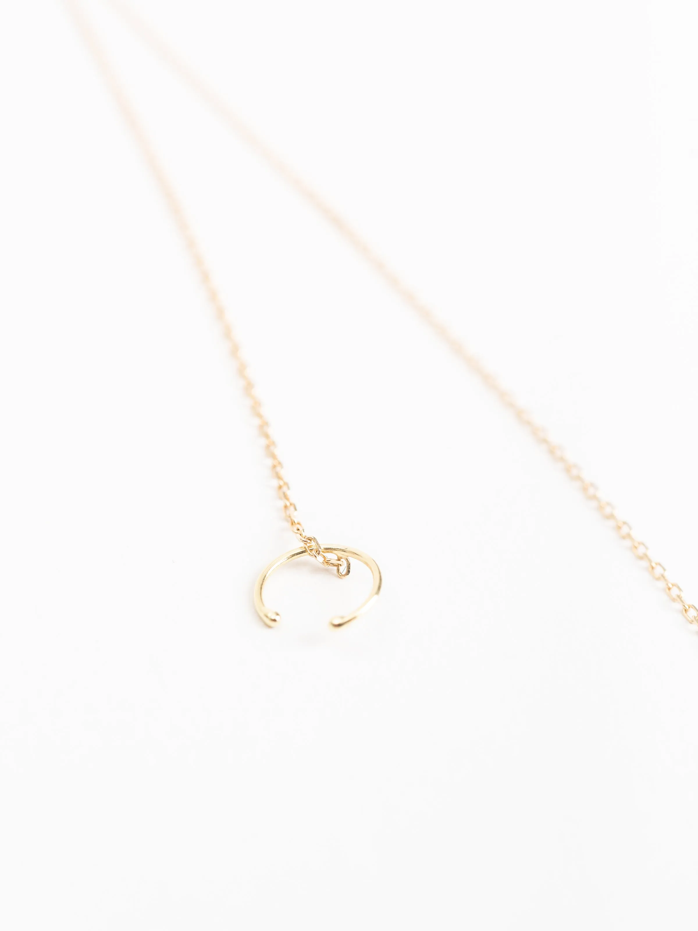 single hoop earring with hanging chain
