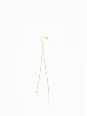single hoop earring with hanging chain