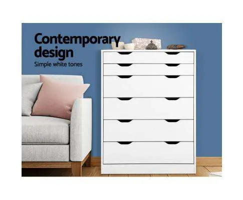Six Chest of Drawers Neat White