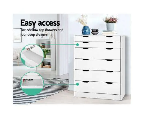 Six Chest of Drawers Neat White