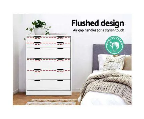 Six Chest of Drawers Neat White