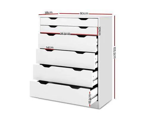 Six Chest of Drawers Neat White