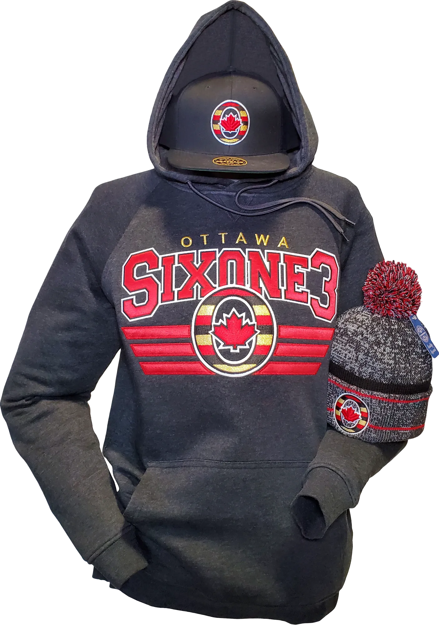 Six One 3 Elite Premium Ottawa Hoodie Black Heather