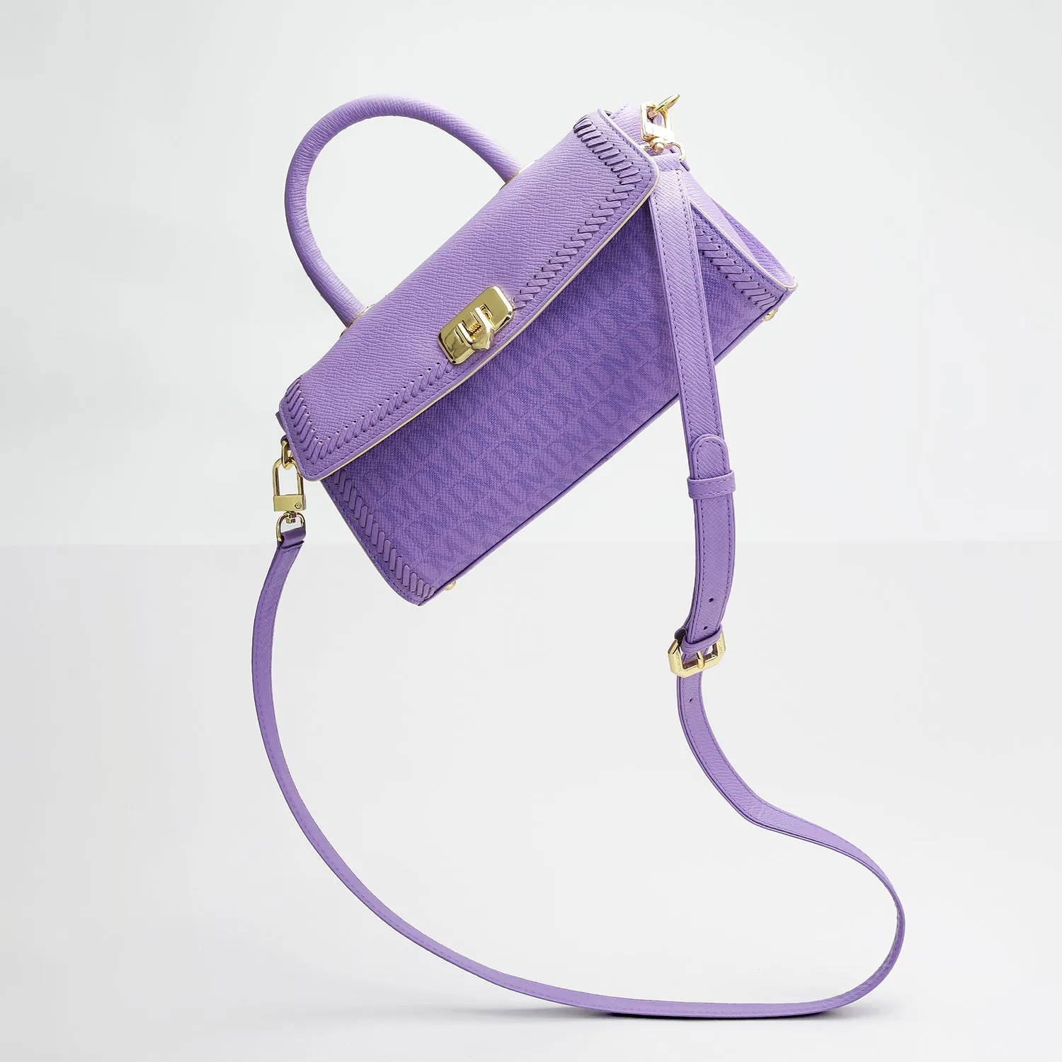 Small Monogram Franzy Leather Satchel - Purple Haze