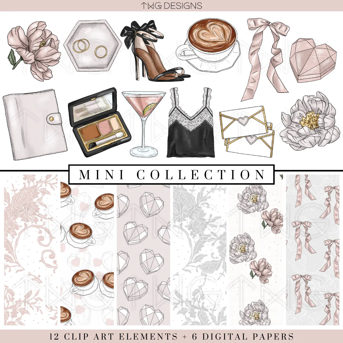 So Lovely Clipart   Pattern Bundle