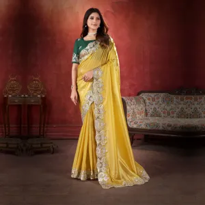 Splendor Sunlit Yellow Embroidered Saree