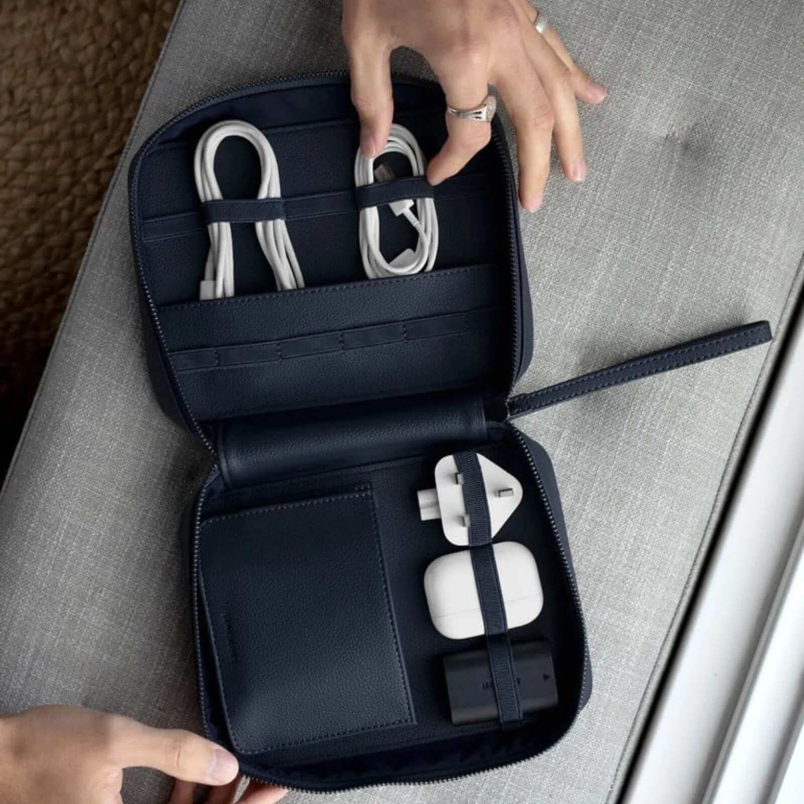 Stackers Cable Tidy - Navy Blue