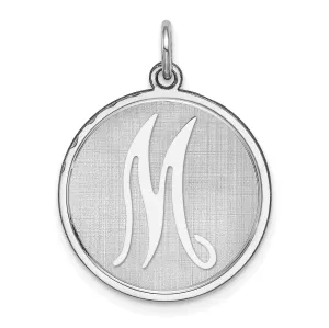 Sterling Silver Brocaded Initial M Charm