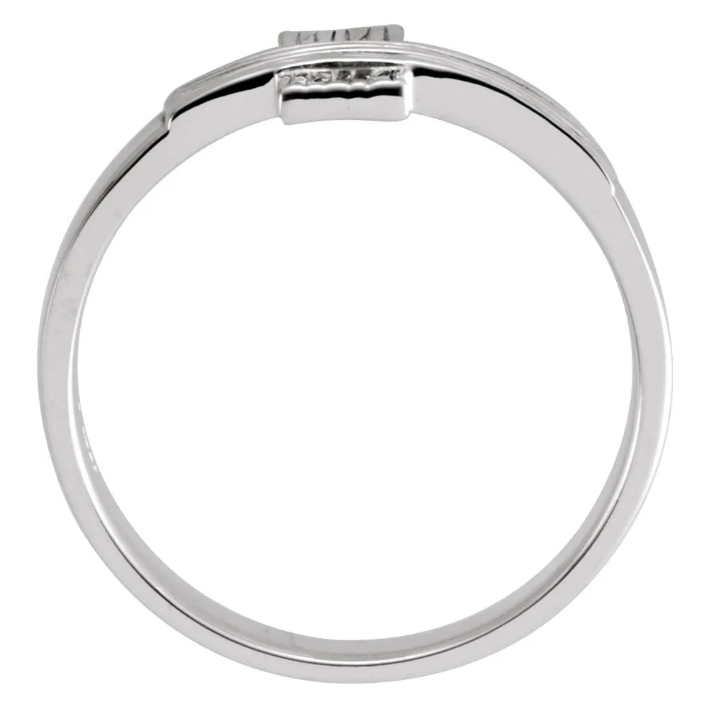 Sterling Silver CROSS RUGGED CHASTITY RING W/BOX, Size 12