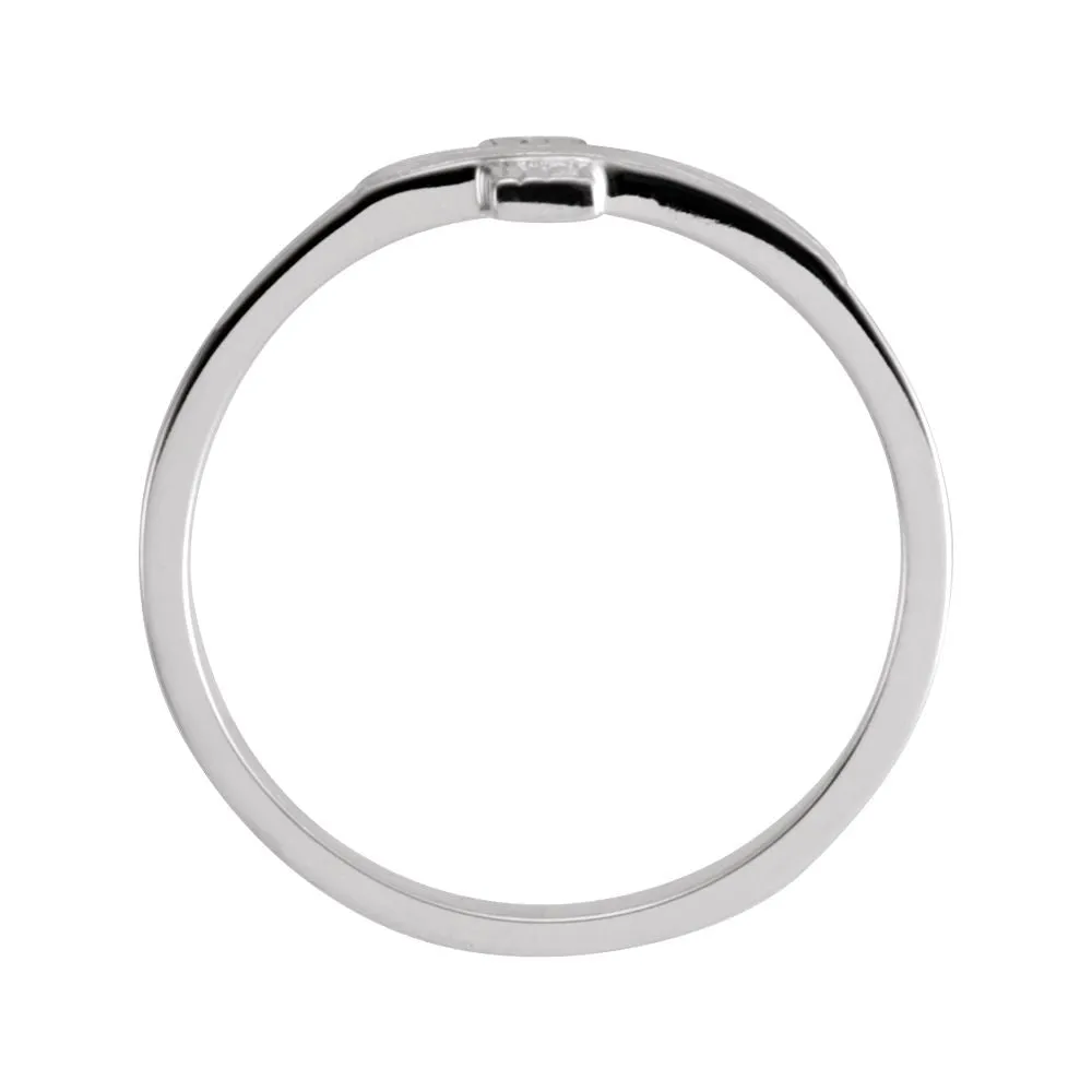 Sterling Silver CROSS RUGGED CHASTITY RING W/BOX, Size 12