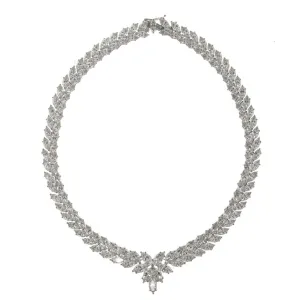 STERLING SILVER CZ MARQUIS 17' NECKLACE