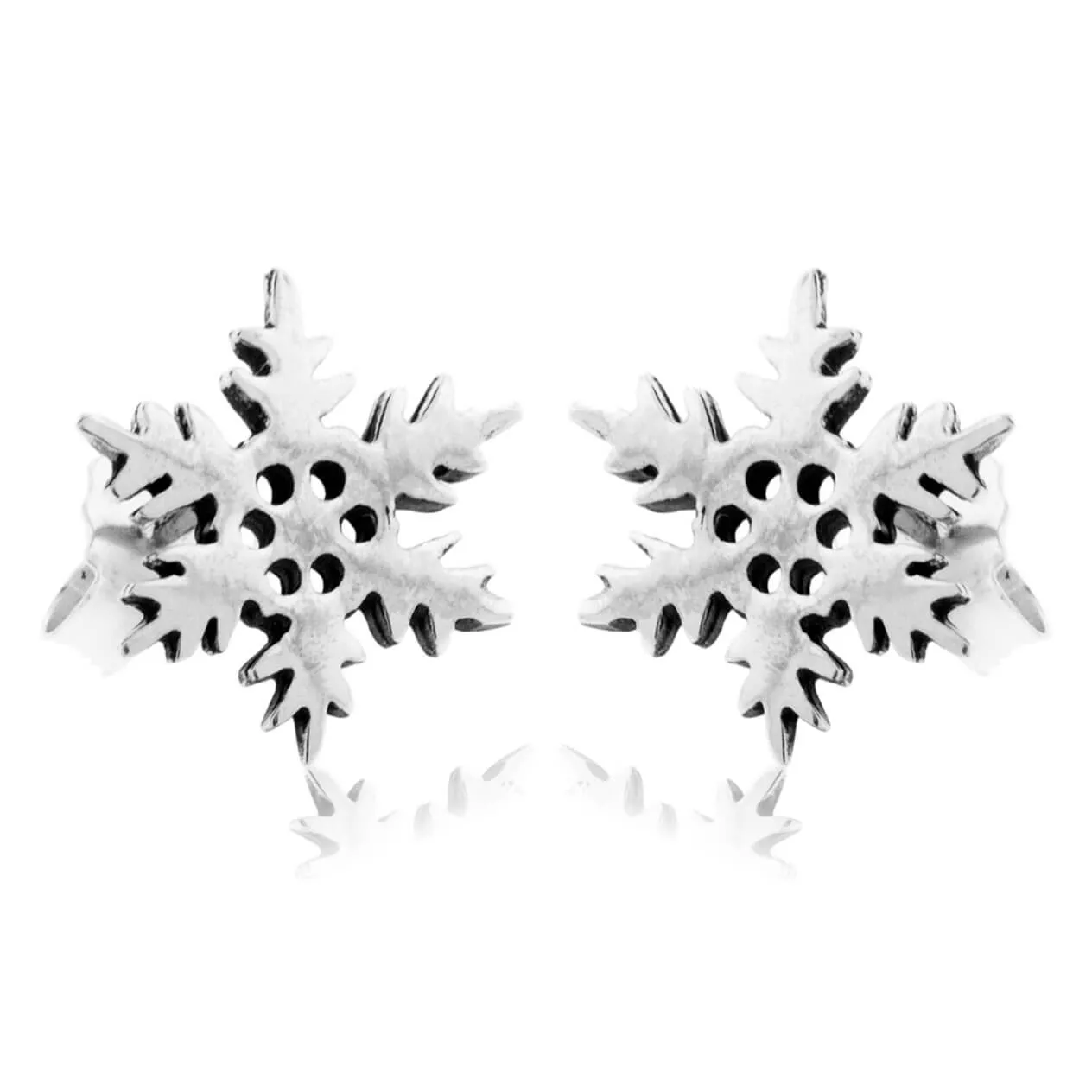 Sterling Silver Post Snowflake Earrings