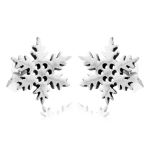 Sterling Silver Post Snowflake Earrings