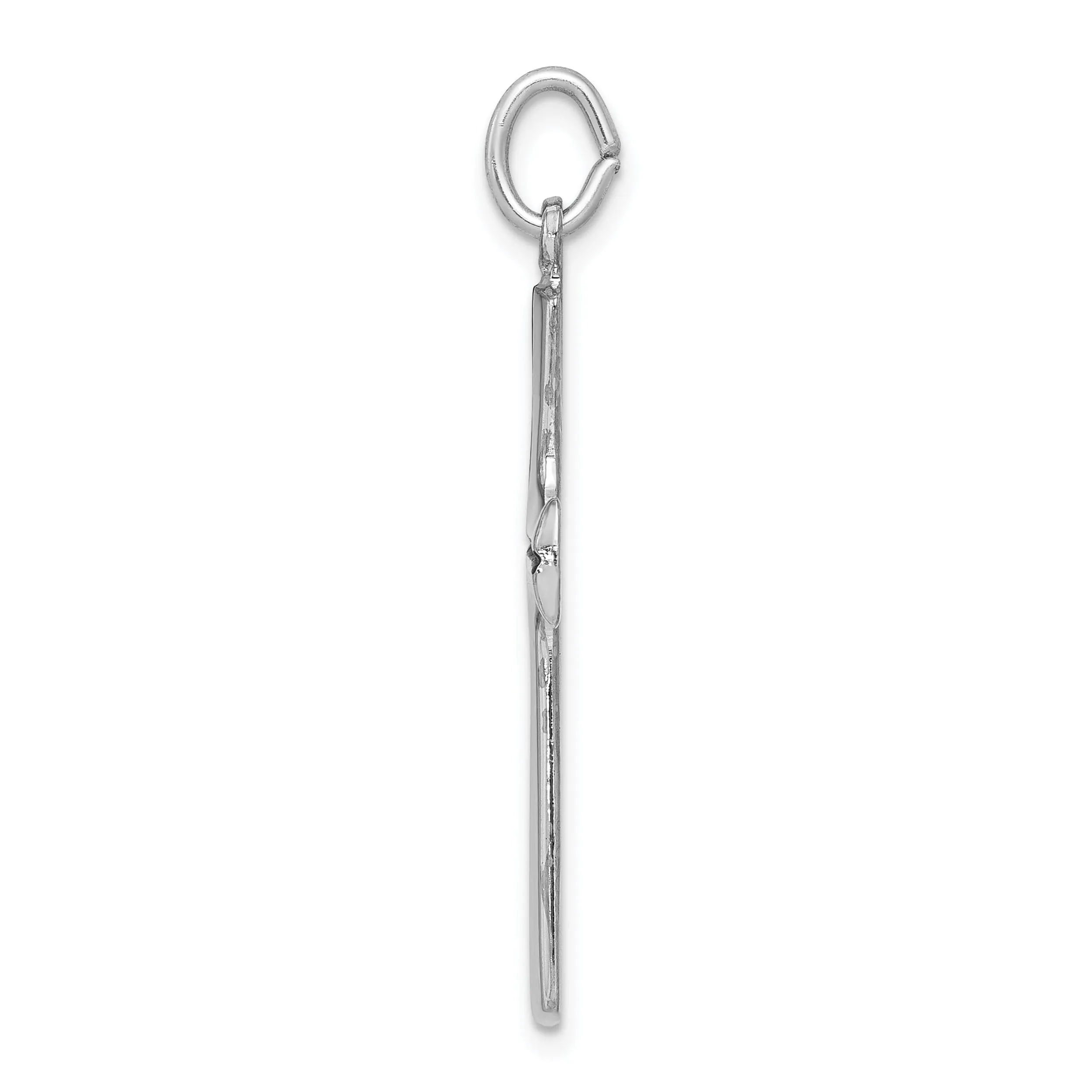 Sterling Silver Rhodium-plated Enamel Cross Pendant