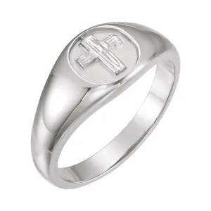 Sterling Silver The Rugged Cross® Chastity Ring Size 11