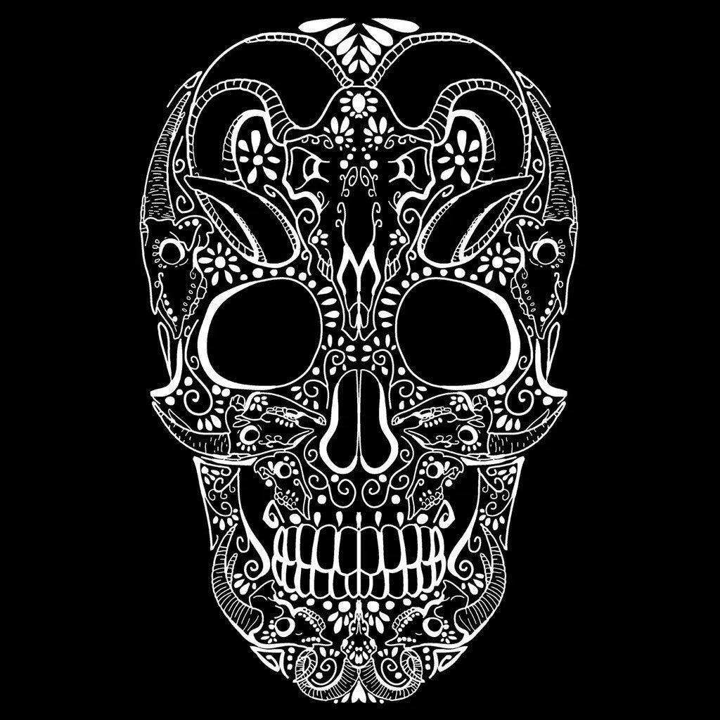 Sugar Skull Tattoo Skull Men's T-shirt (Black)