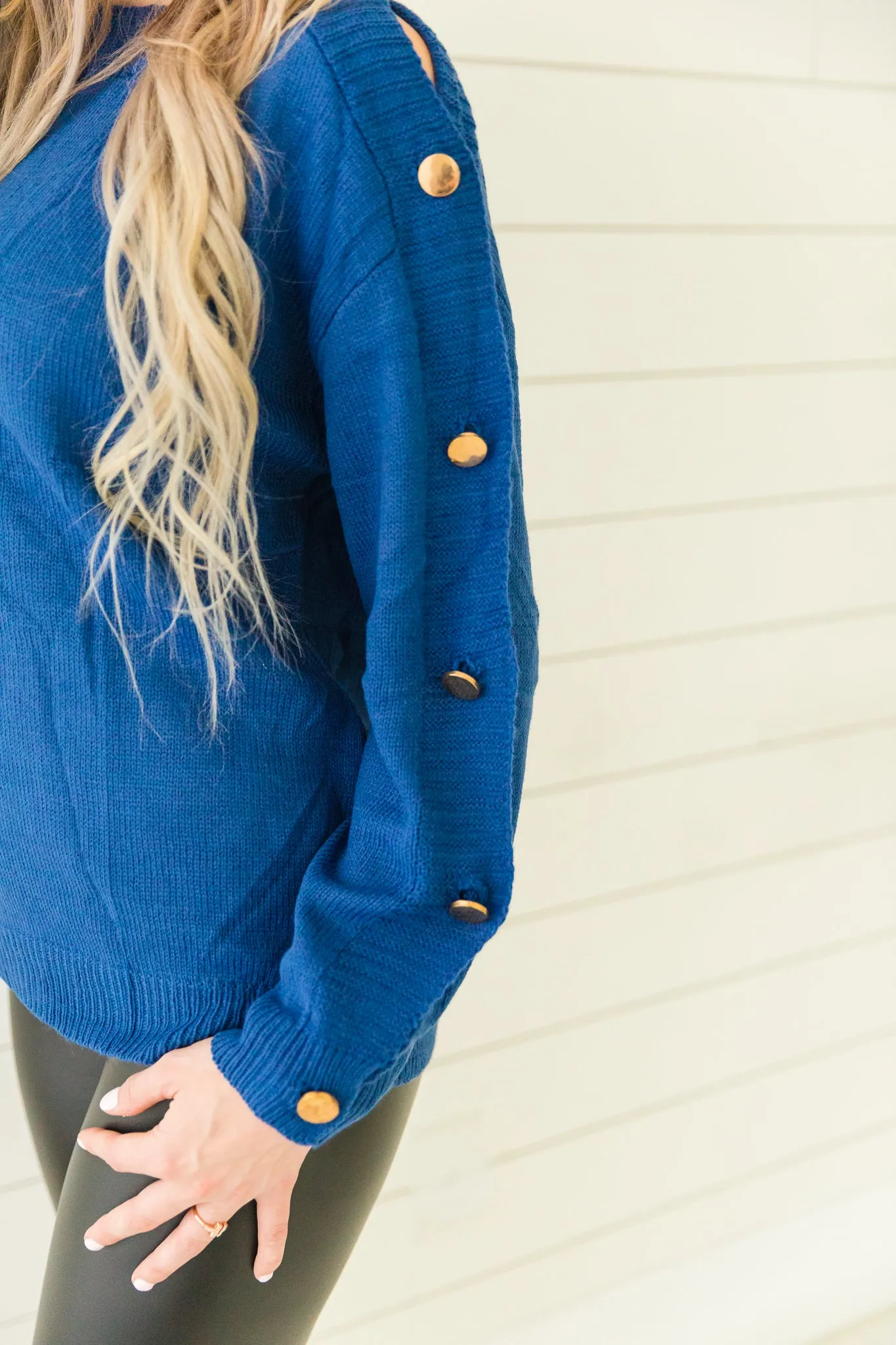 Sunlit Autumn Button Sleeve Sweater
