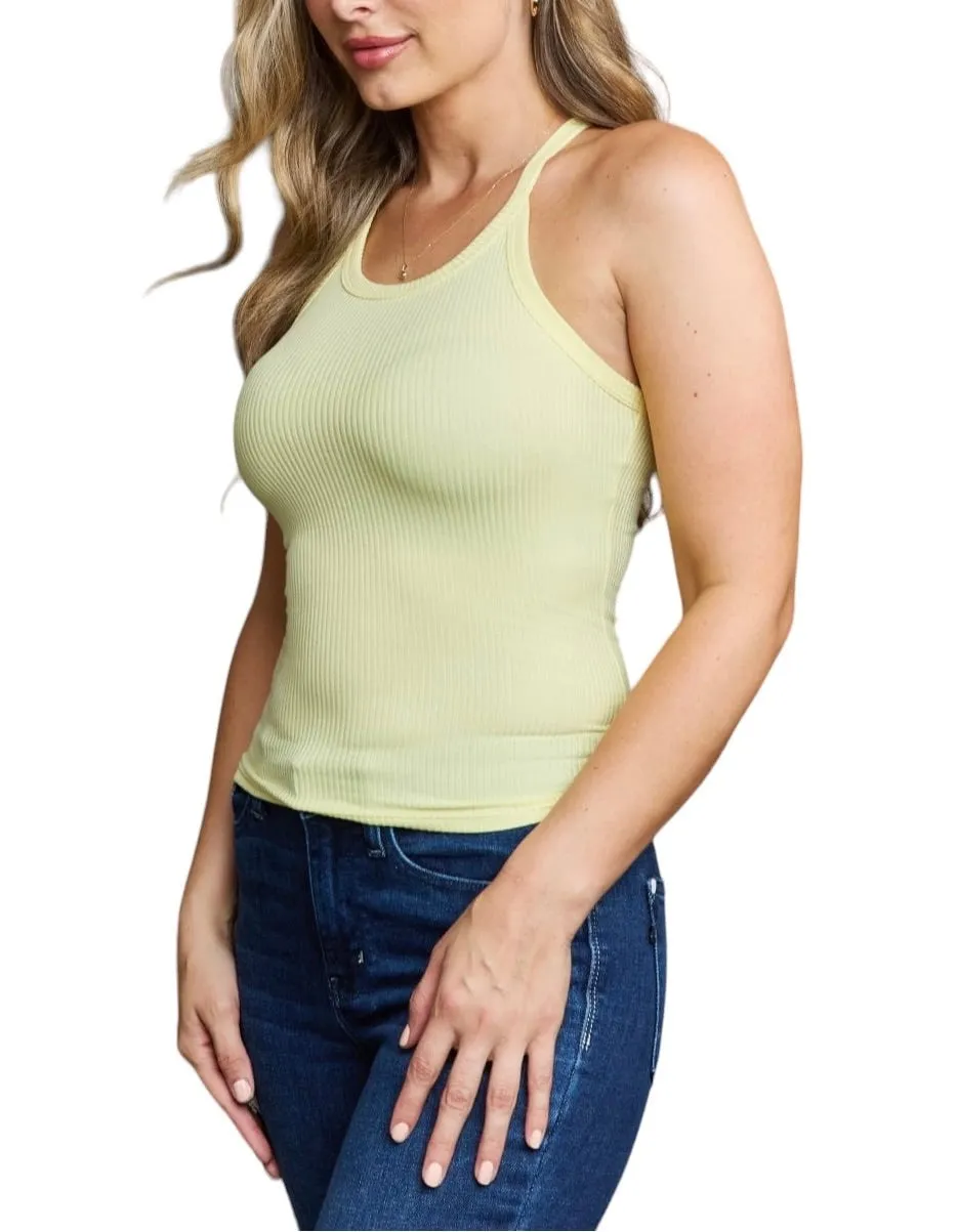 Sunlit Charm Halter Neck Tank Top