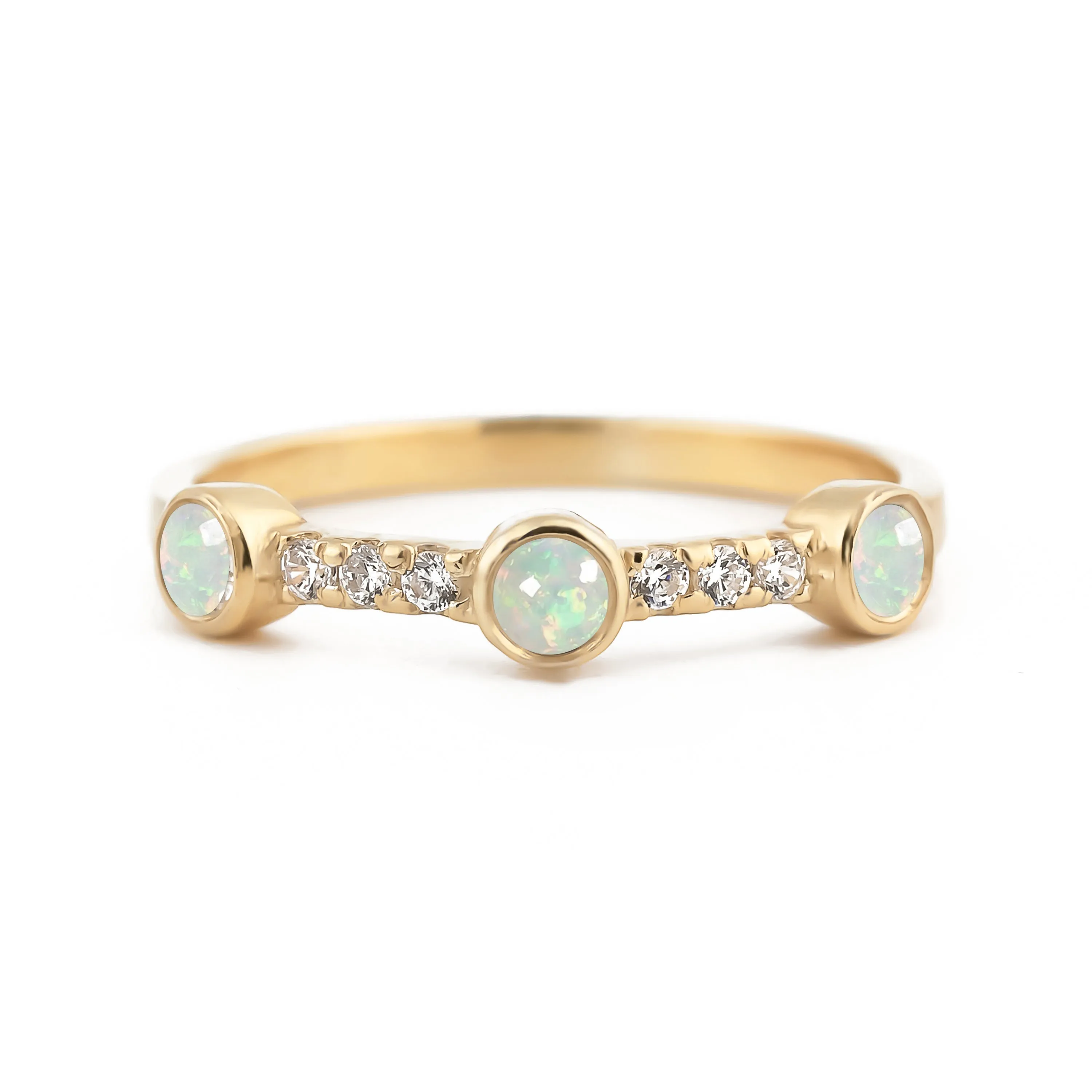 Sunlit Opal Diamond Band