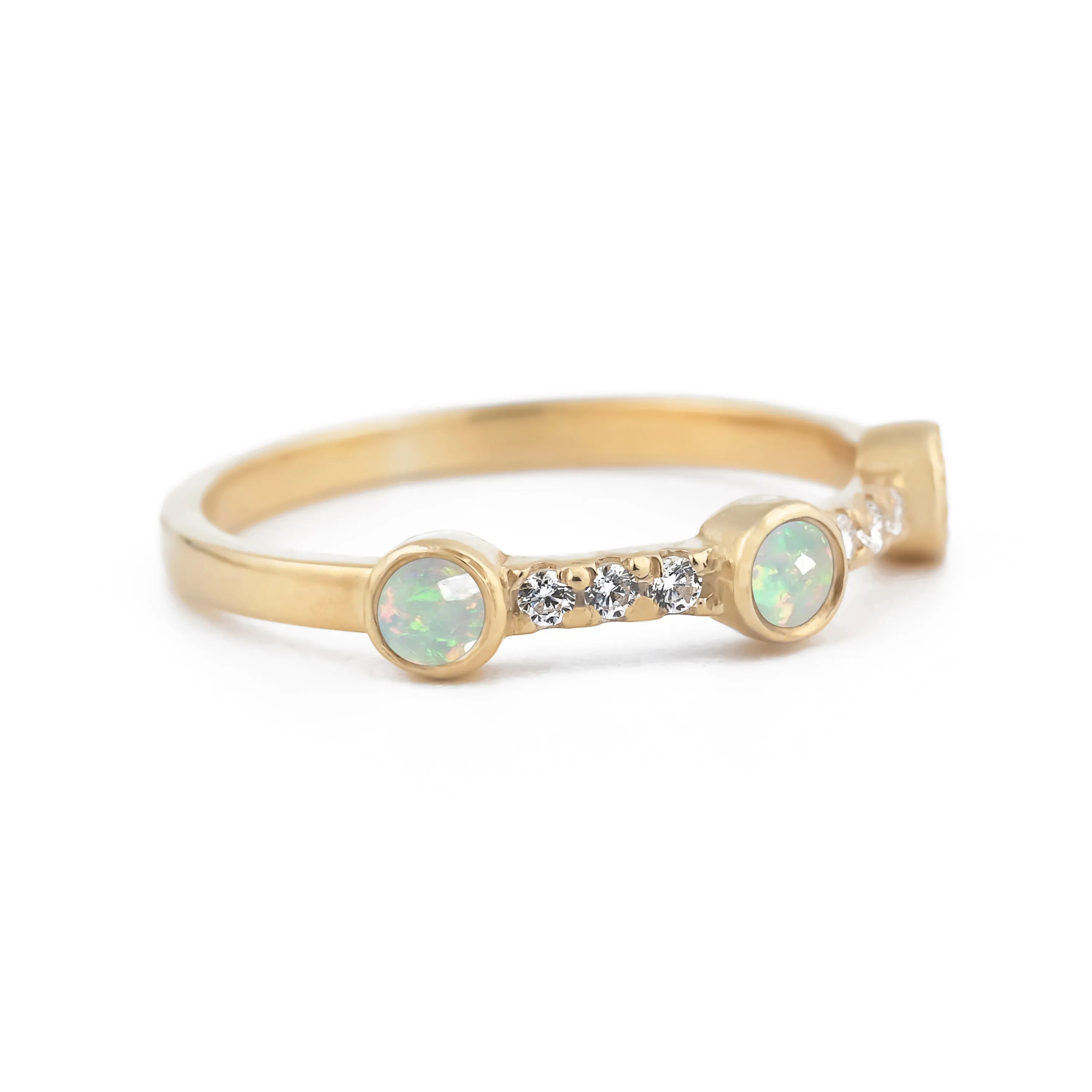 Sunlit Opal Diamond Band