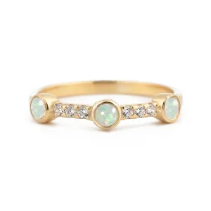 Sunlit Opal Diamond Band