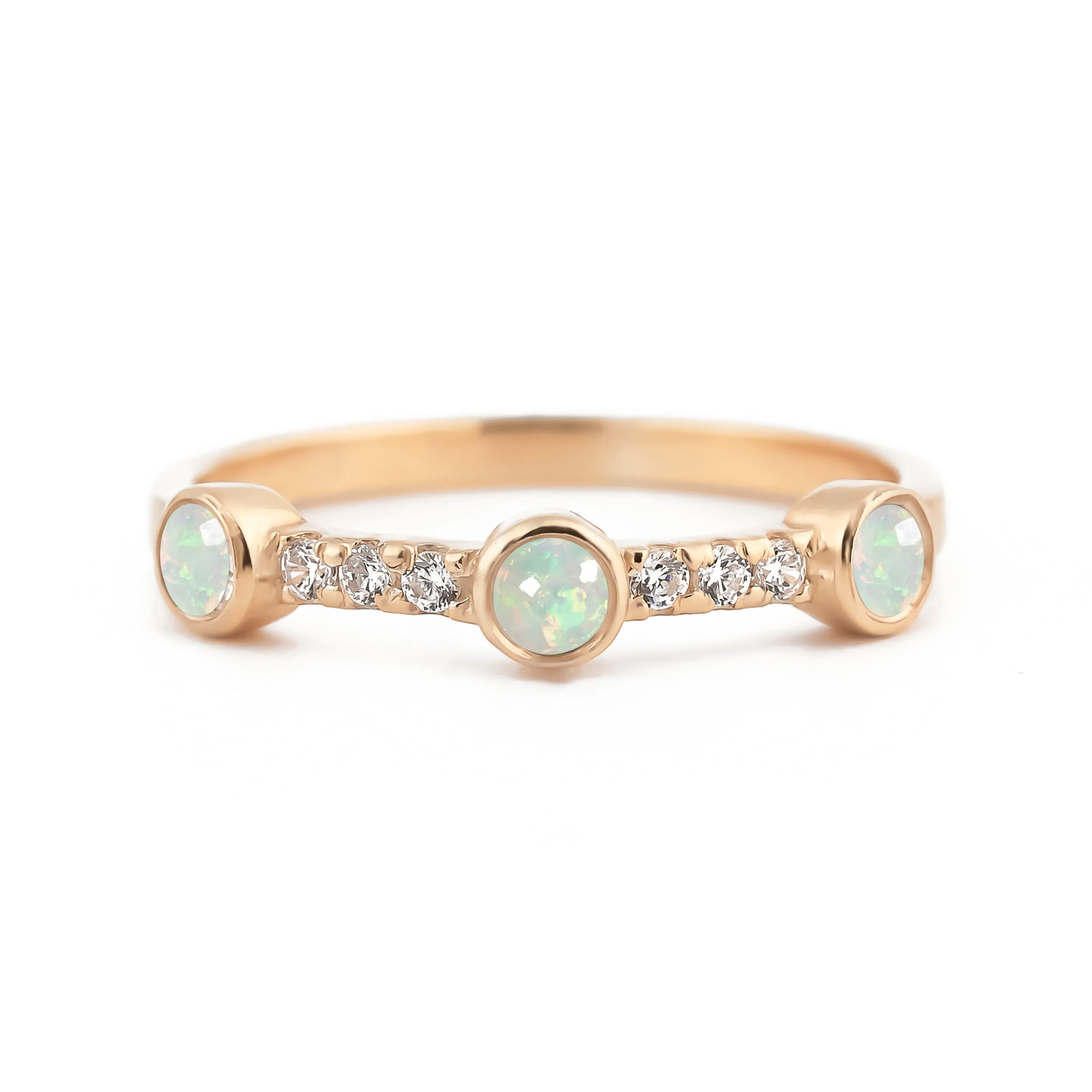 Sunlit Opal Diamond Band