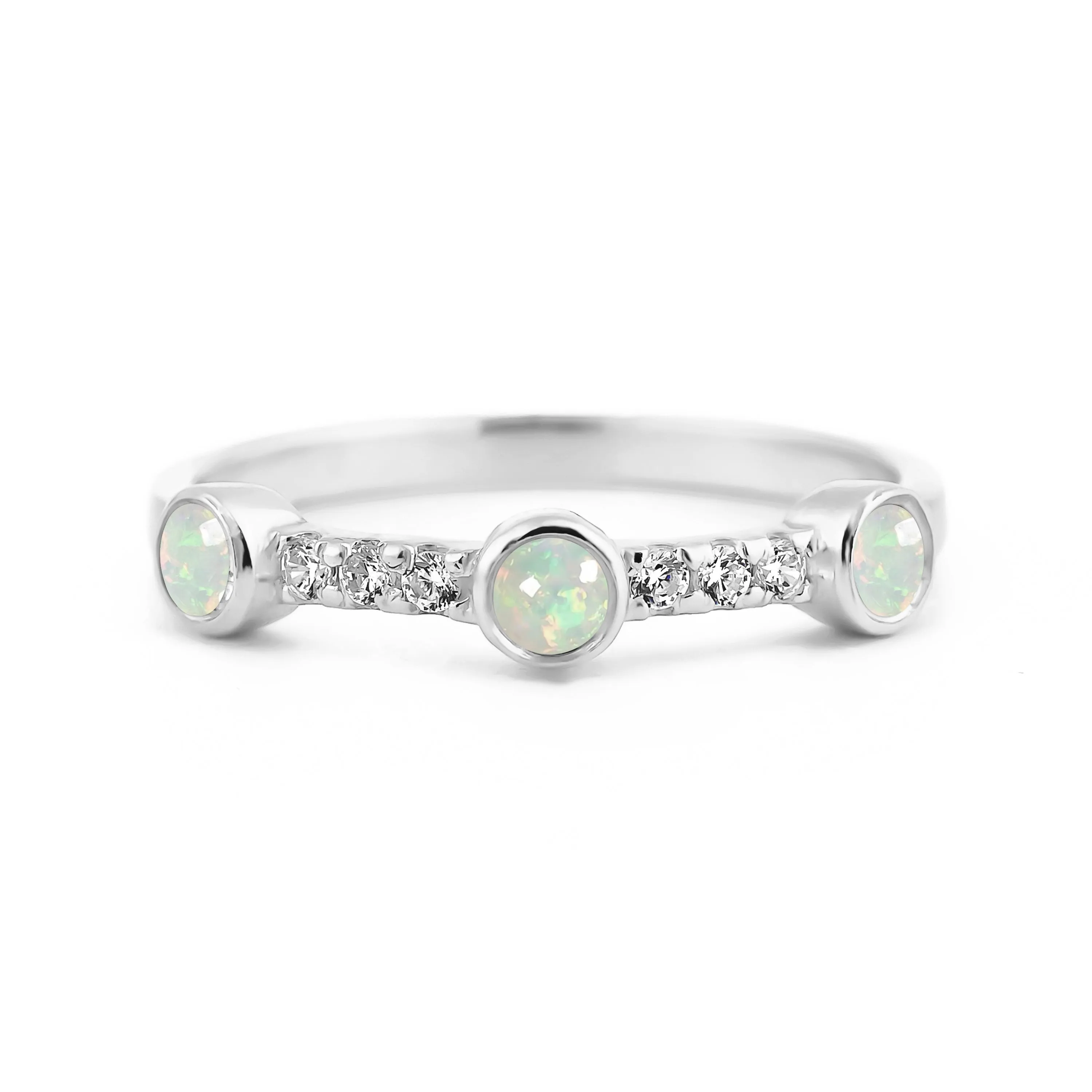 Sunlit Opal Diamond Band