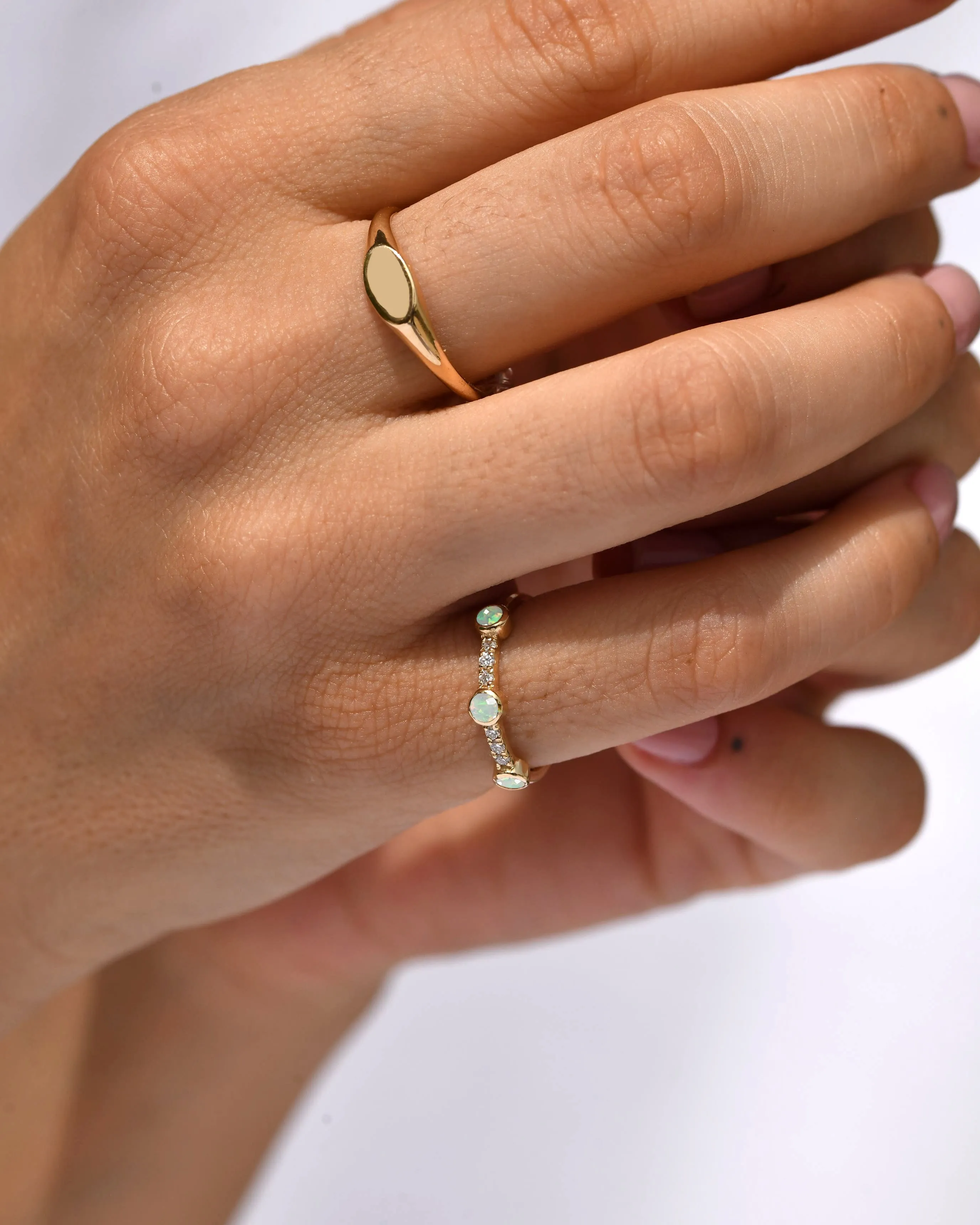 Sunlit Opal Diamond Band