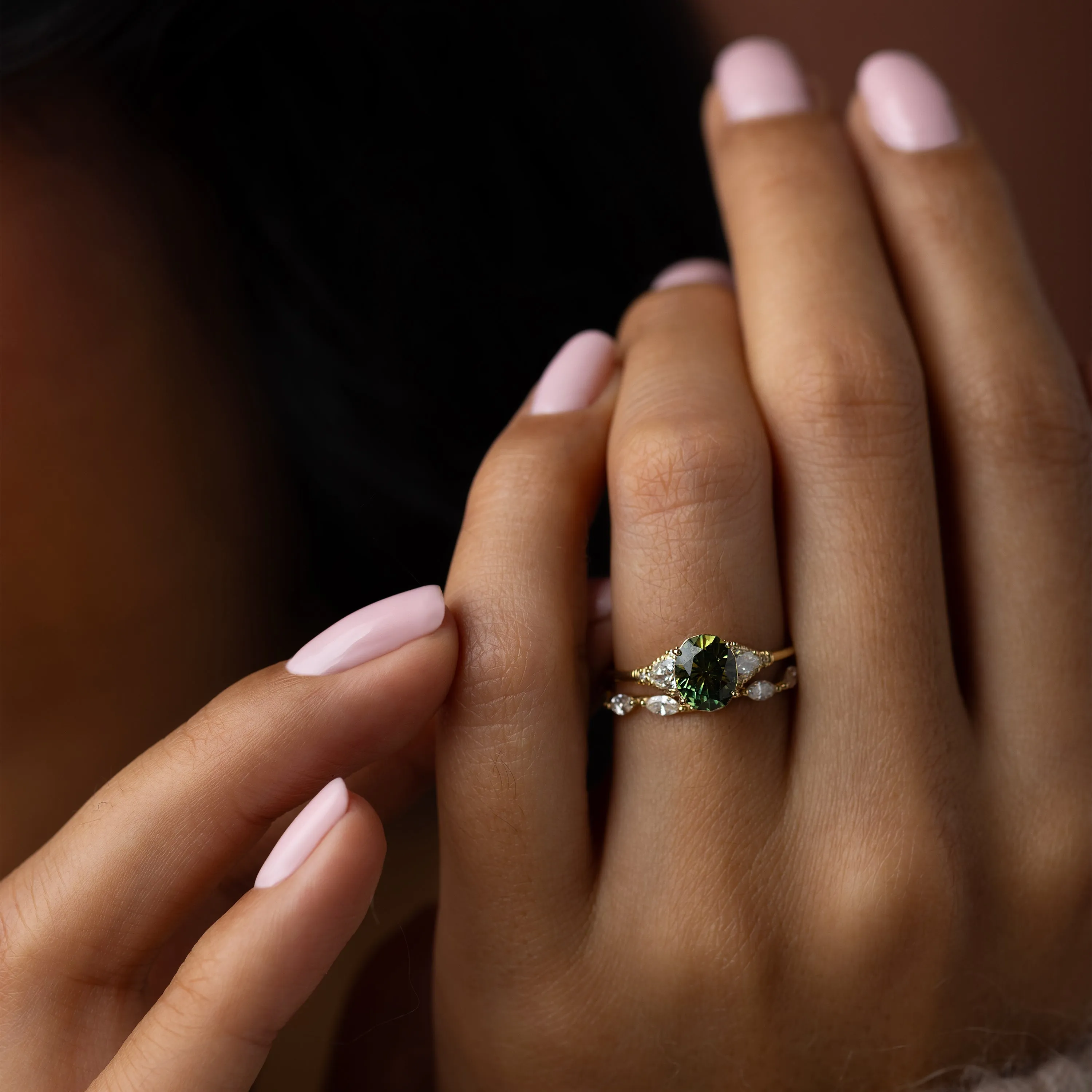 Sunlit Ring, 1.52ct. Green Australian Sapphire