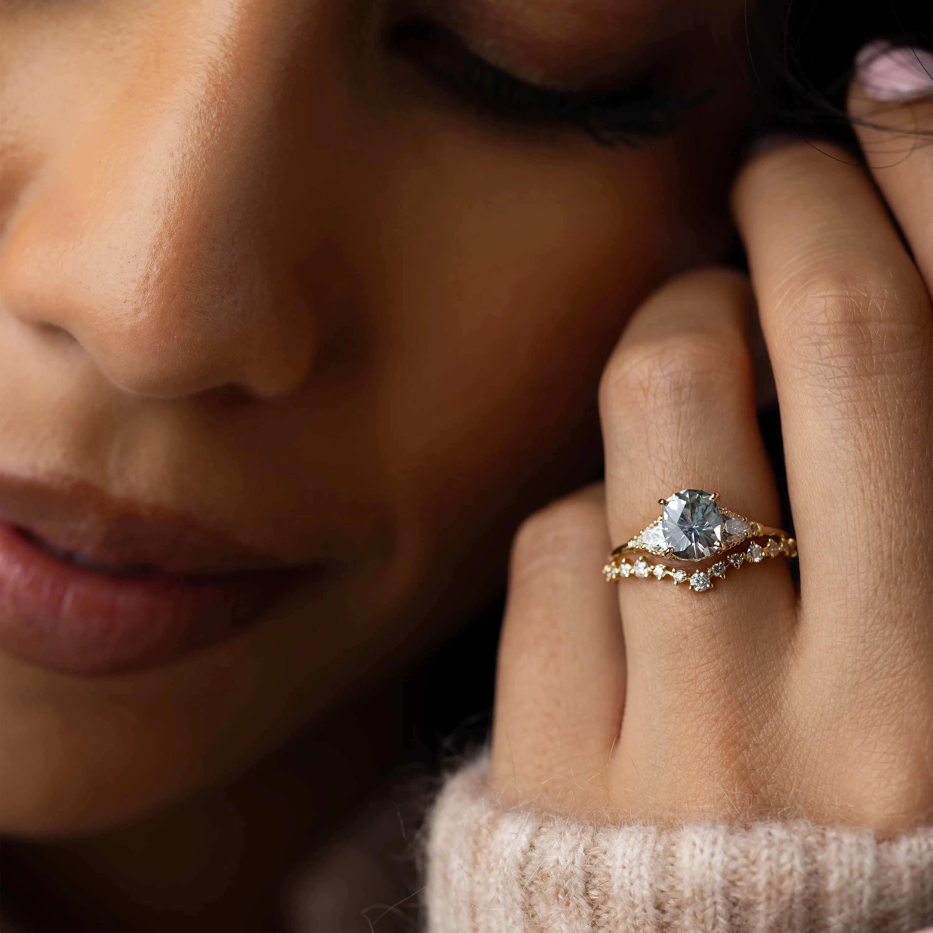 Sunlit Ring, 1.52ct. Greenish-Blue Montana Sapphire