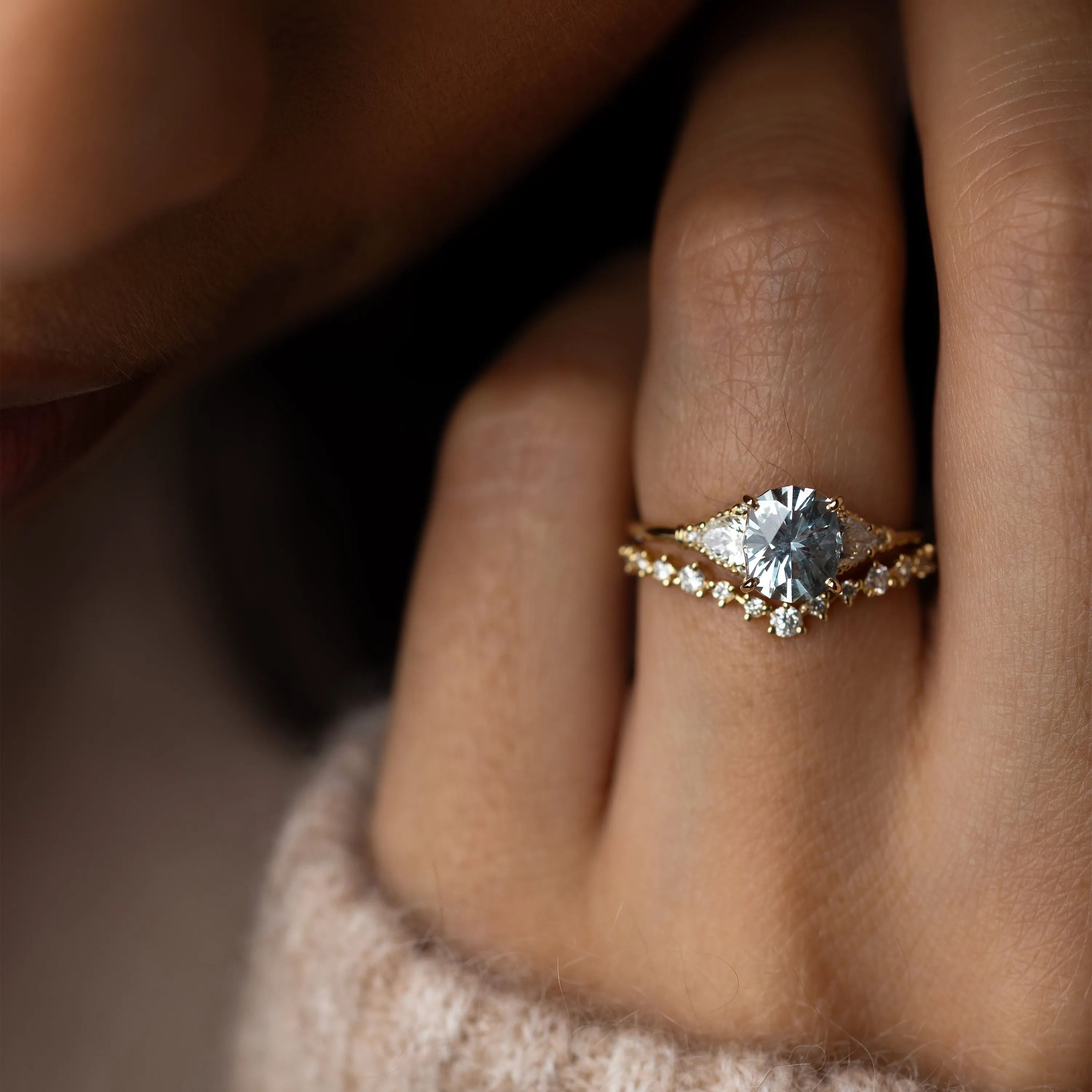 Sunlit Ring, 1.52ct. Greenish-Blue Montana Sapphire