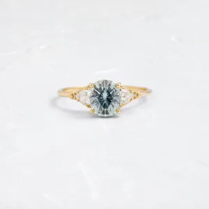 Sunlit Ring, 1.52ct. Greenish-Blue Montana Sapphire