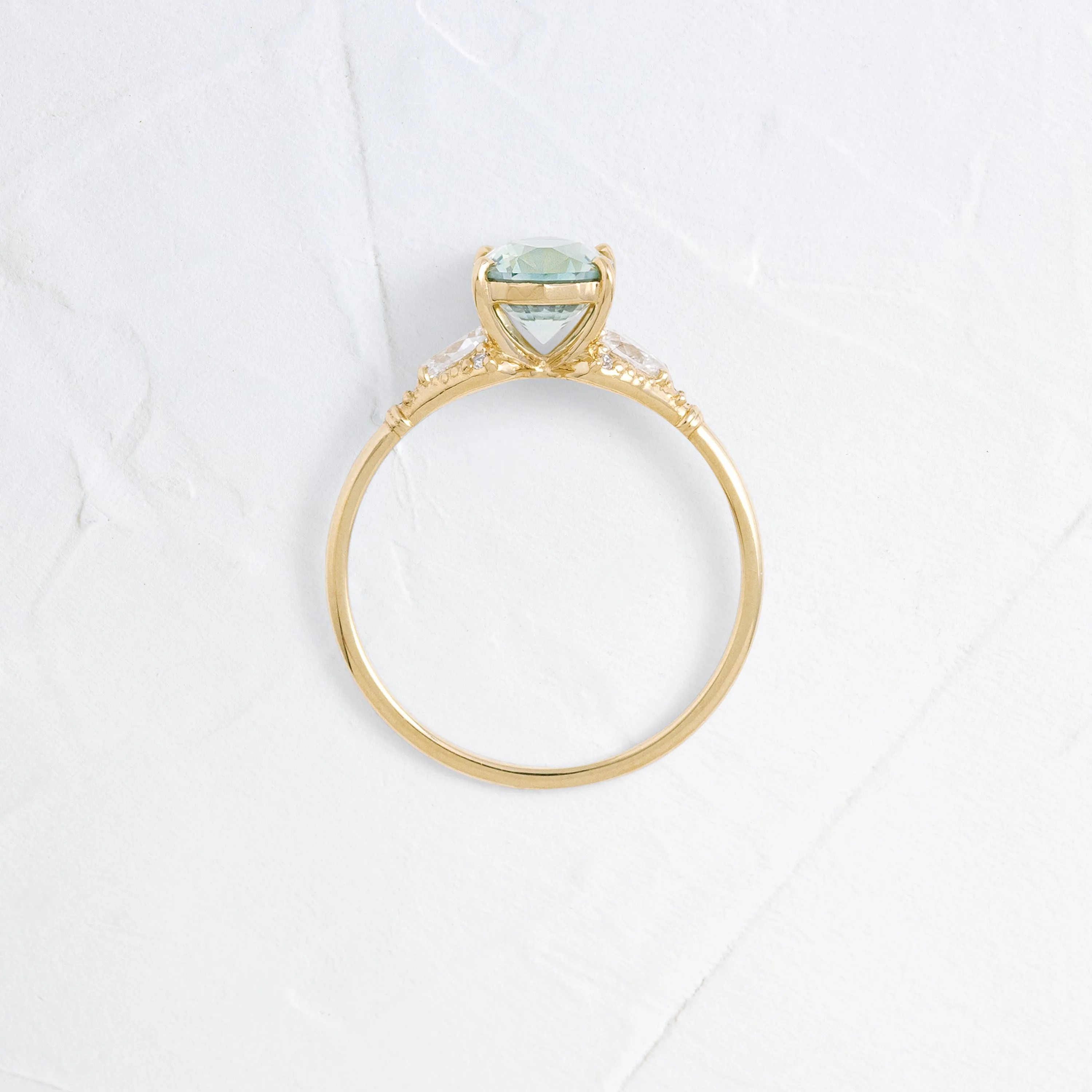 Sunlit Ring, 1.52ct. Greenish-Blue Montana Sapphire
